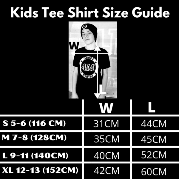 Kiids Tee Shirt Size Chart